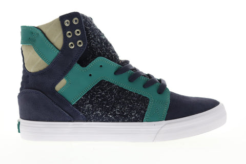 Supra Skytop Mens Blue Suede High Top Lace Up Sneakers Shoes