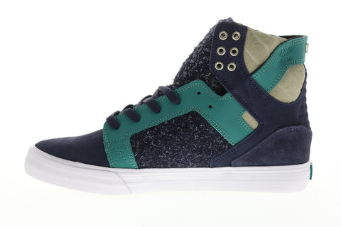 Supra Skytop Mens Blue Suede High Top Lace Up Sneakers Shoes