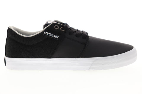 Supra Stacks Vulc II 08029-022-M Mens Black Nubuck Leather Skate Sneakers Shoes