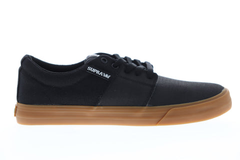 Supra Stacks II Vulc 08029-024-M Mens Black Canvas Surf Skate Sneakers Shoes
