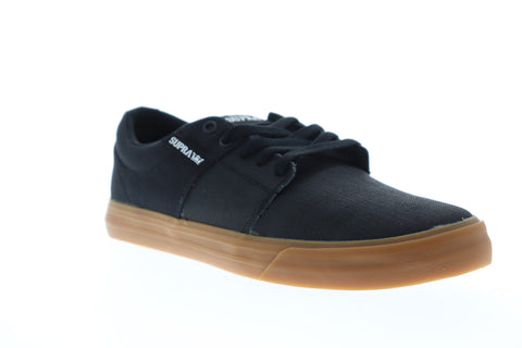 Supra Stacks II Vulc 08029-024-M Mens Black Canvas Surf Skate Sneakers Shoes