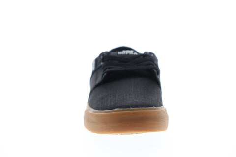 Supra Stacks II Vulc 08029-024-M Mens Black Canvas Surf Skate Sneakers Shoes