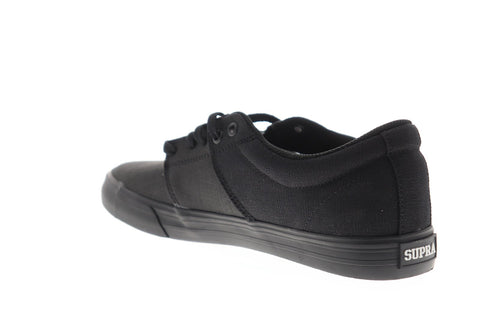 Supra Stacks II Vulc Mens Black Canvas Athletic Lace Up Skate Shoes