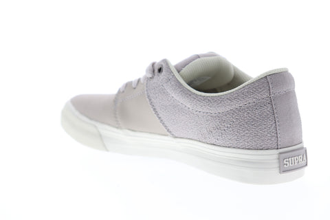 Supra Stacks Vulc II 08029-092-M Mens Silver Gray Low Top Skate Sneakers Shoes