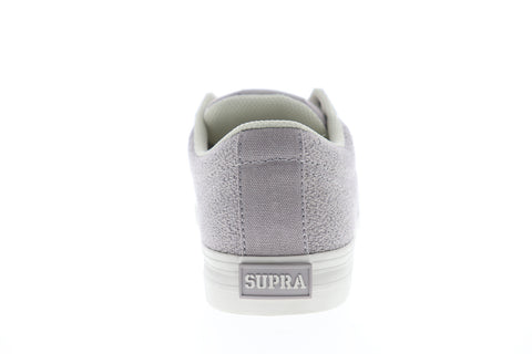 Supra Stacks Vulc II 08029-092-M Mens Silver Gray Low Top Skate Sneakers Shoes