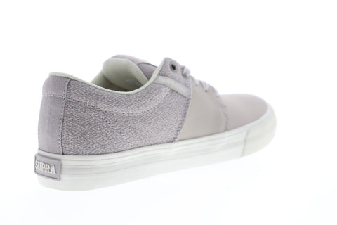 Supra Stacks Vulc II 08029-092-M Mens Silver Gray Low Top Skate Sneakers Shoes