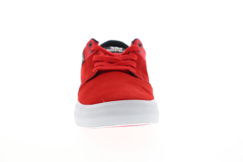 Supra Stacks Vulc II 08029-622-M Mens Red Suede Low Top Skate Sneakers Shoes
