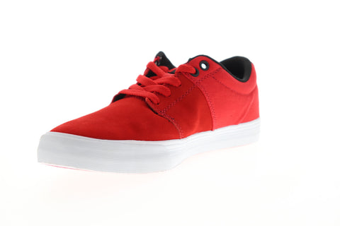 Supra Stacks Vulc II 08029-622-M Mens Red Suede Low Top Skate Sneakers Shoes