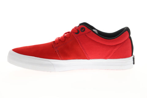 Supra Stacks Vulc II 08029-622-M Mens Red Suede Low Top Skate Sneakers Shoes