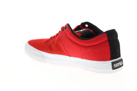 Supra Stacks Vulc II 08029-622-M Mens Red Suede Low Top Skate Sneakers Shoes