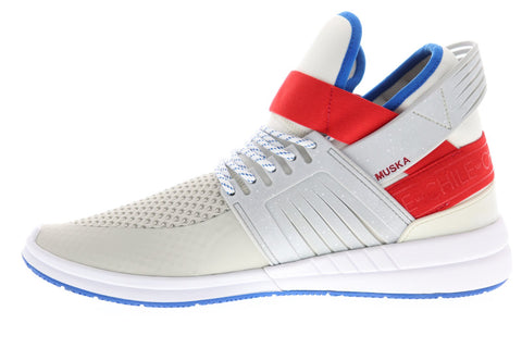 Supra Skytop V 08032-092-M Mens Gray Mesh Athletic Lace Up Skate Shoes