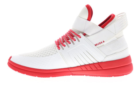 Supra Skytop V 08032-136-M Mens White Mesh Athletic Lace Up Skate Shoes