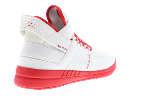 Supra Skytop V 08032-136-M Mens White Mesh Athletic Lace Up Skate Shoes