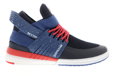 Supra Skytop V 08032-497-M Mens Black Mesh Athletic Lace Up Skate Shoes