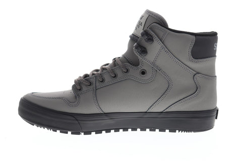 Supra Vaider Cold Weather Mens Gray Leather High Top Lace Up Sneakers Shoes