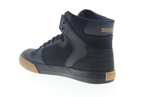 Supra Vaider Mens Black Canvas Synthetic Lace Up High Top Sneakers Shoes