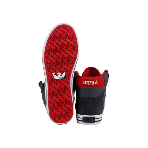 Supra Vaider 08044-058-M Mens Gray Suede Canvas Casual High Top Sneakers Shoes