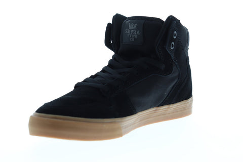 Supra Vaider 08044-095-M Mens Black Suede Lace Up High Top Sneakers Shoes