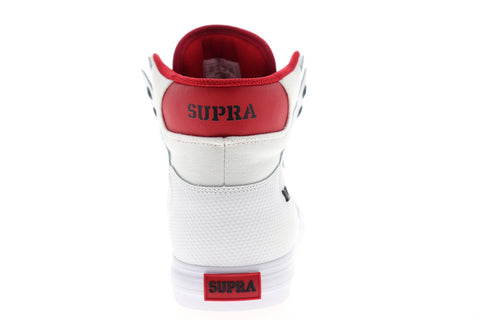 Supra Vaider 08044-148-M Mens White Leather Lace Up High Top Sneakers Shoes