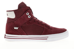 Supra Vaider 08044-211-M Mens Red Suede Lace Up High Top Sneakers Shoes