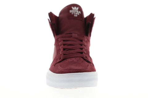 Supra Vaider 08044-211-M Mens Red Suede Lace Up High Top Sneakers Shoes