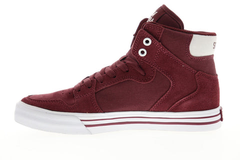 Supra Vaider 08044-211-M Mens Red Suede Lace Up High Top Sneakers Shoes