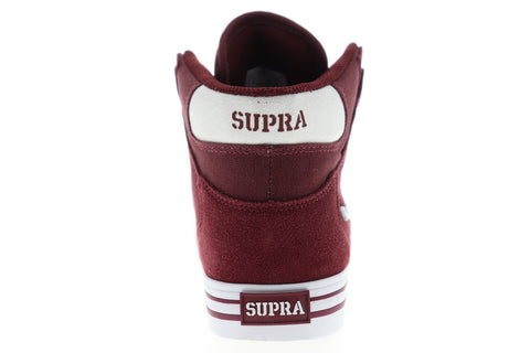 Supra Vaider 08044-211-M Mens Red Suede Lace Up High Top Sneakers Shoes