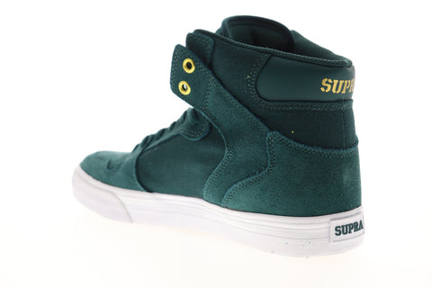 Supra Vaider 08044-306-M Mens Green Suede Lace Up High Top Sneakers Shoes