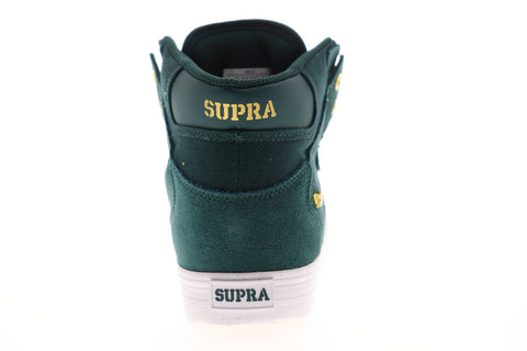 Supra Vaider 08044-306-M Mens Green Suede Lace Up High Top Sneakers Shoes