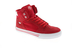 Supra Vaider 08044-655-M Mens Red Suede Surf High Top Skate