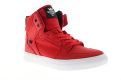 Supra Vaider 08044-693-M Mens Red Canvas High Top Lace Up Skate