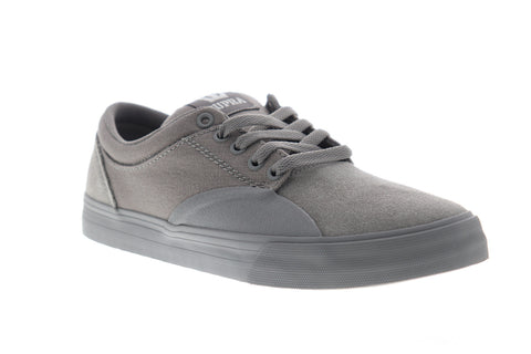 Supra Chino 08051-020-M Mens Gray Suede Lace Up Skate Sneakers Shoes