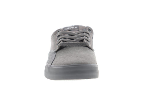 Supra Chino 08051-020-M Mens Gray Suede Lace Up Skate Sneakers Shoes