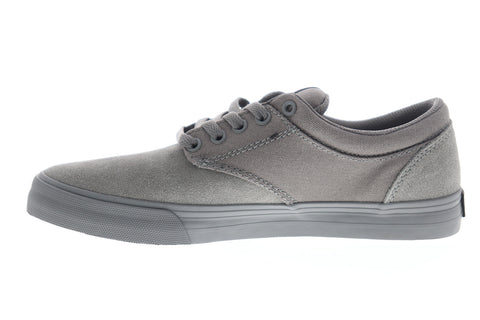 Supra Chino 08051-020-M Mens Gray Suede Lace Up Skate Sneakers Shoes