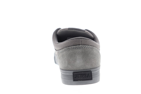 Supra Chino 08051-020-M Mens Gray Suede Lace Up Skate Sneakers Shoes
