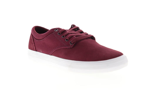 Supra Chino 08051-698-M Mens Red Suede Lace Up Low Top Sneakers Shoes
