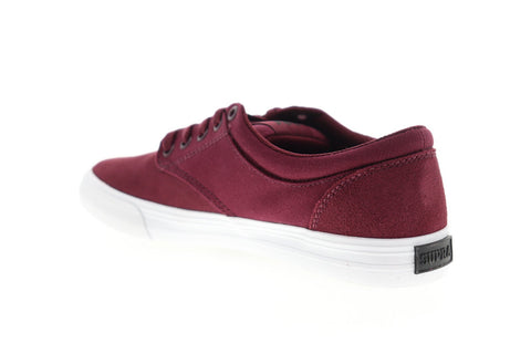 Supra Chino 08051-698-M Mens Red Suede Lace Up Low Top Sneakers Shoes