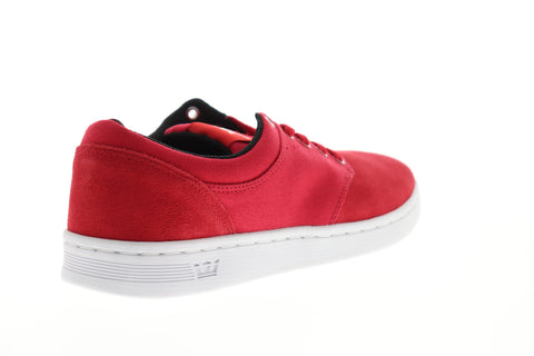 Supra Chino Court 08058-655-M Mens Red Suede Low Top Skate Sneakers Shoes