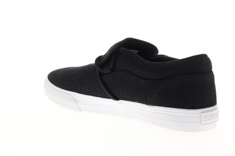 Supra Cuba 08105-003-M Mens Black Mesh Low Top Slip On Skate Sneakers Shoes