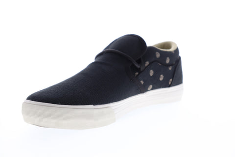 Supra Cuba 08105-025-M Mens Black Canvas Slip On Skate Sneakers Shoes