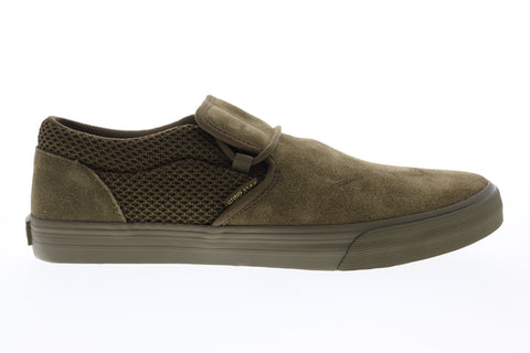 Supra Cuba 08106-309-M Mens Green Suede Slip On Skate Sneakers Shoes