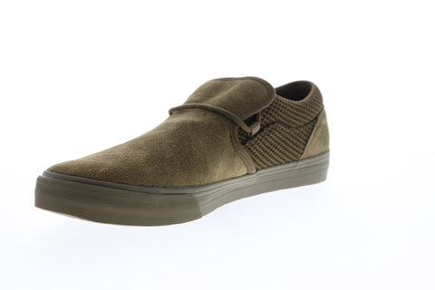 Supra Cuba 08106-309-M Mens Green Suede Slip On Skate Sneakers Shoes
