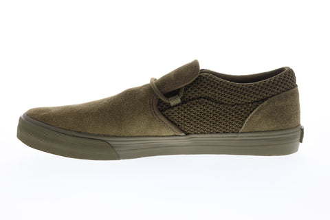 Supra Cuba 08106-309-M Mens Green Suede Slip On Skate Sneakers Shoes
