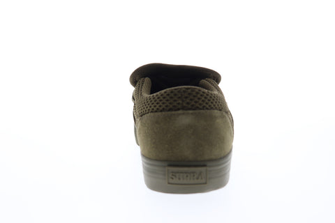 Supra Cuba 08106-309-M Mens Green Suede Slip On Skate Sneakers Shoes