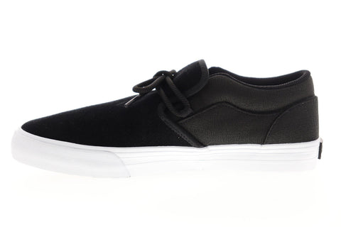 Supra Cuba 08108-002-M Mens Black Suede Canvas Lace Up Low Top Sneakers Shoes