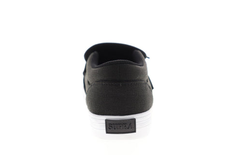 Supra Cuba 08108-002-M Mens Black Suede Canvas Lace Up Low Top Sneakers Shoes