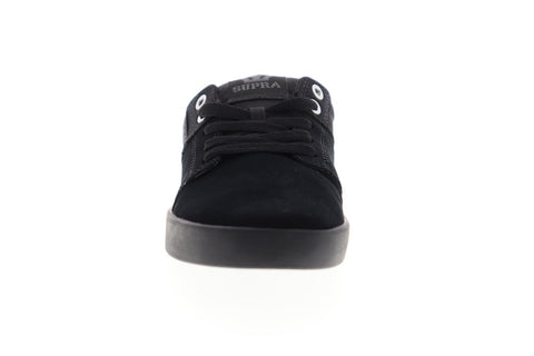 Supra Stacks II 08183-008-M Mens Black Suede Lace Up Low Top Sneakers Shoes