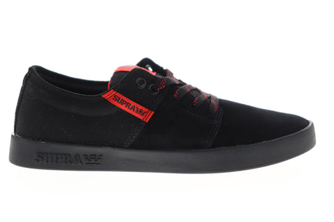 Supra Stacks II 08183-012-M Mens Black Suede Low Top Skate Sneakers Shoes