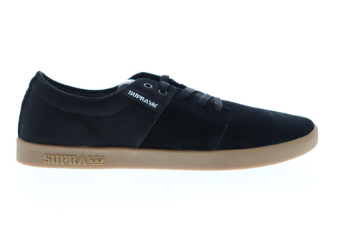 Supra Stacks II 08183-055-M Mens Black Suede Low Top Skate Sneakers Shoes