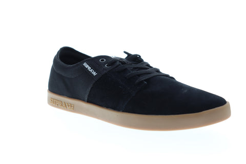Supra Stacks II 08183-055-M Mens Black Suede Low Top Skate Sneakers Shoes